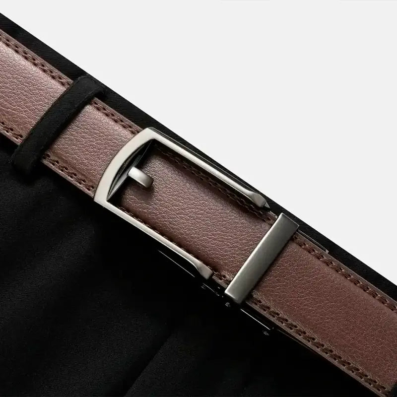 brown no-hole belt