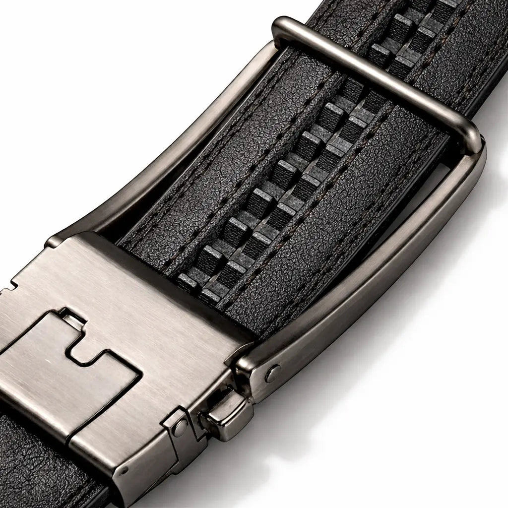 Brantieri black adjustable leather belt