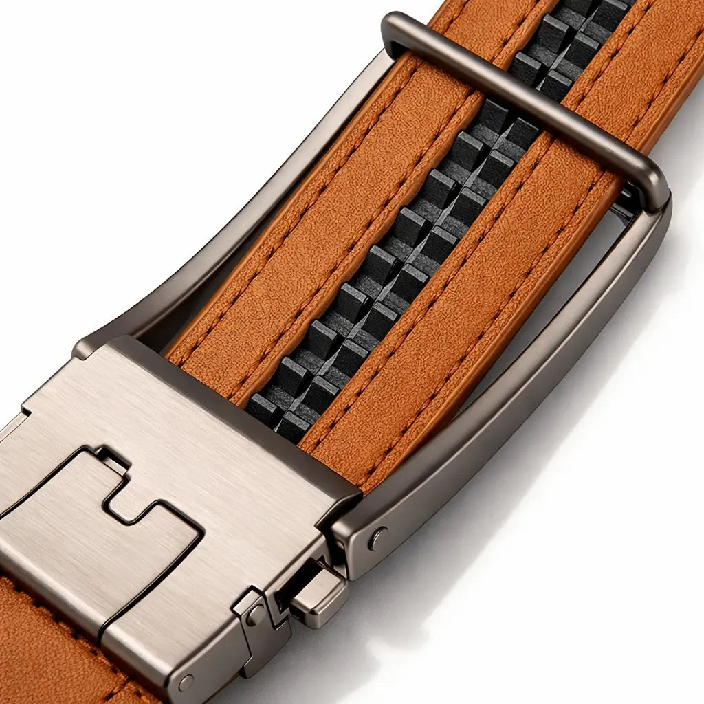 Brantieri light brown belt with automatic buckle