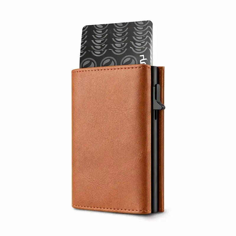 cartera marrón de cuero